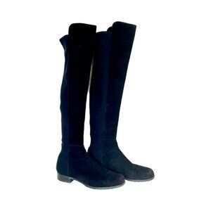 Stuart Weitzman Suede Riding Boots 7.5 Black